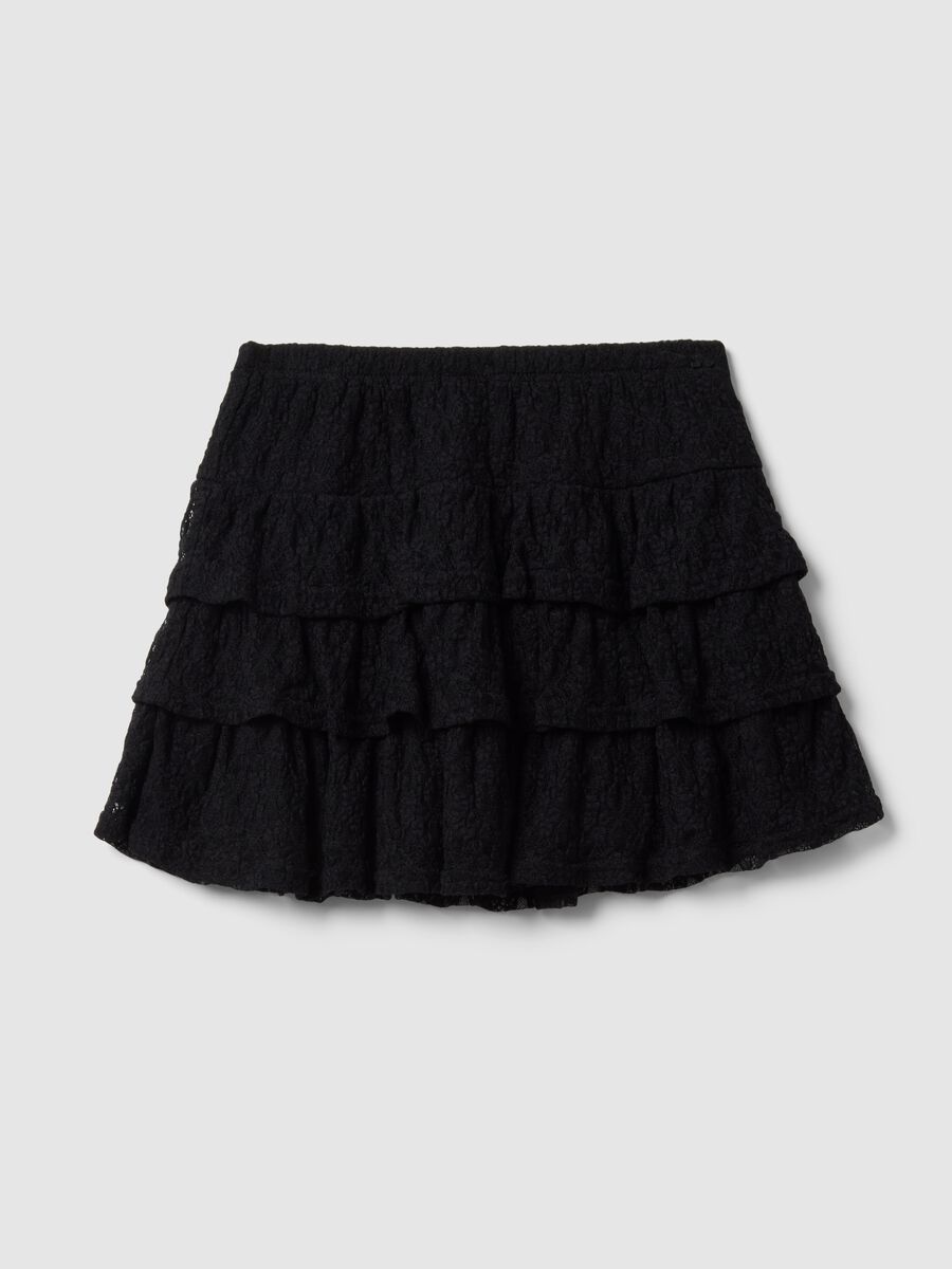 Minigonna in pizzo nero regular fit_4