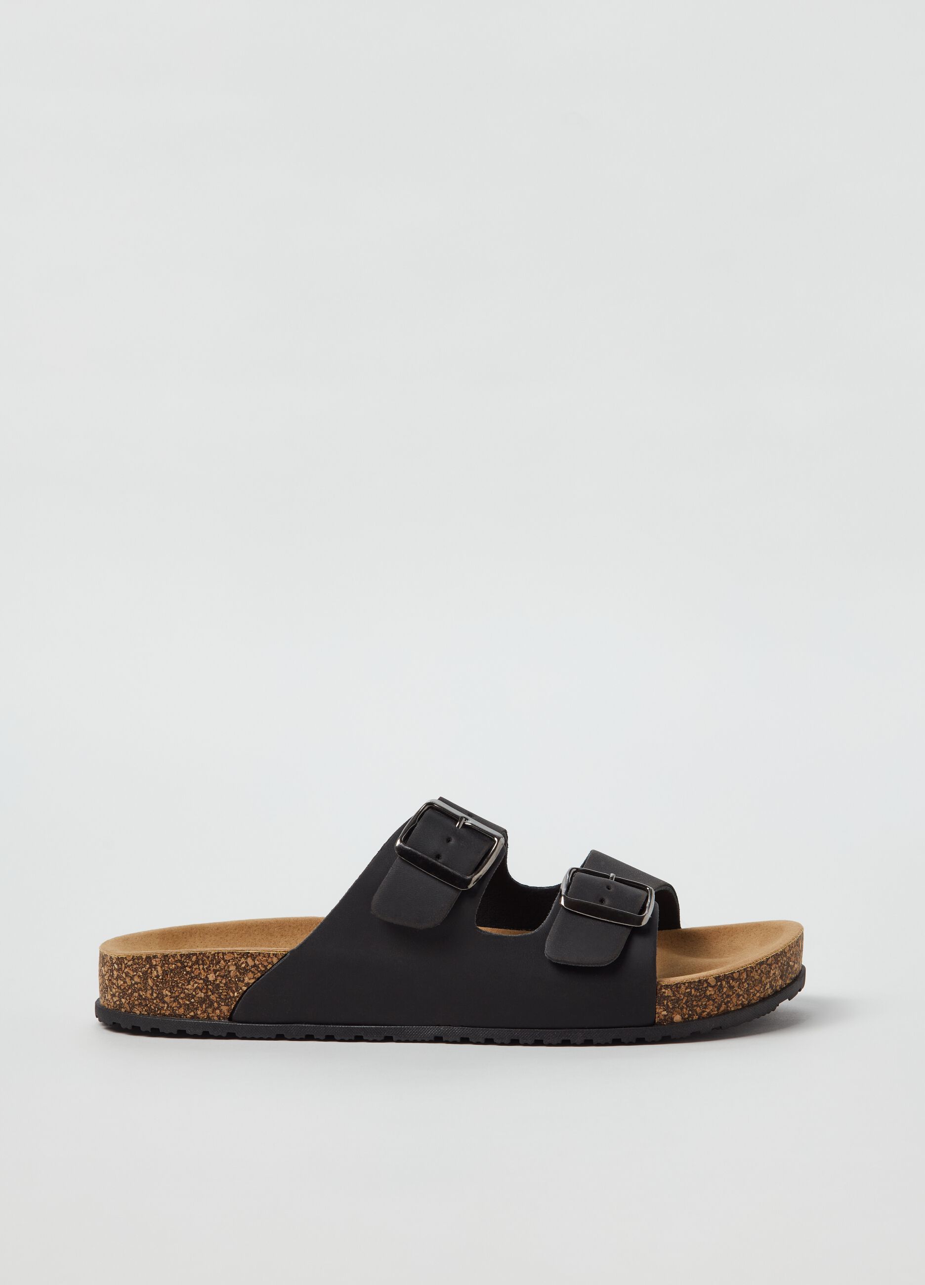 Double strap sandals with buckle