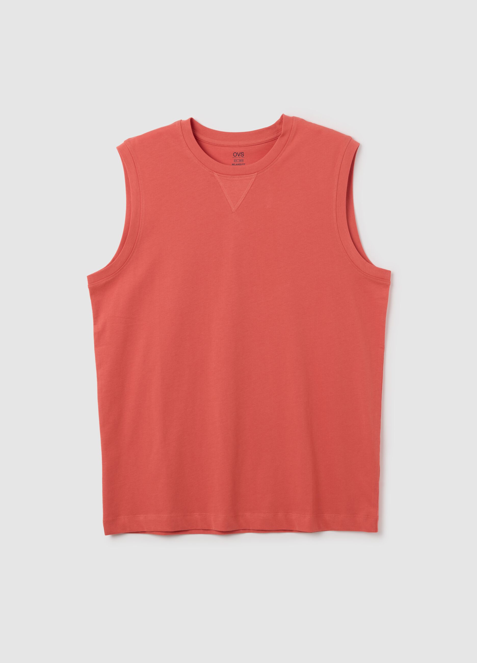 Men's pure cotton orange vest with regular fit