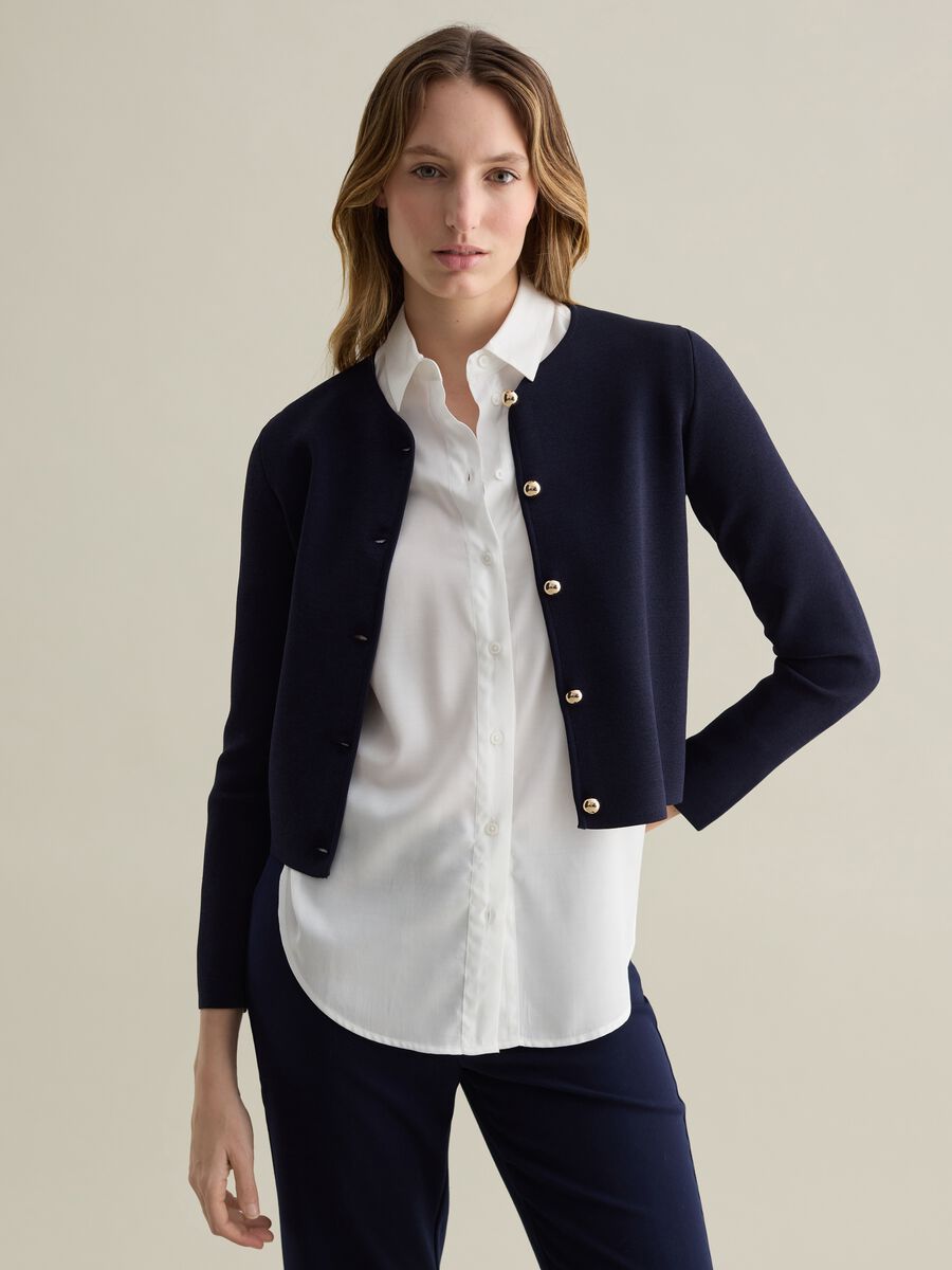 Cardigan with golden buttons_0