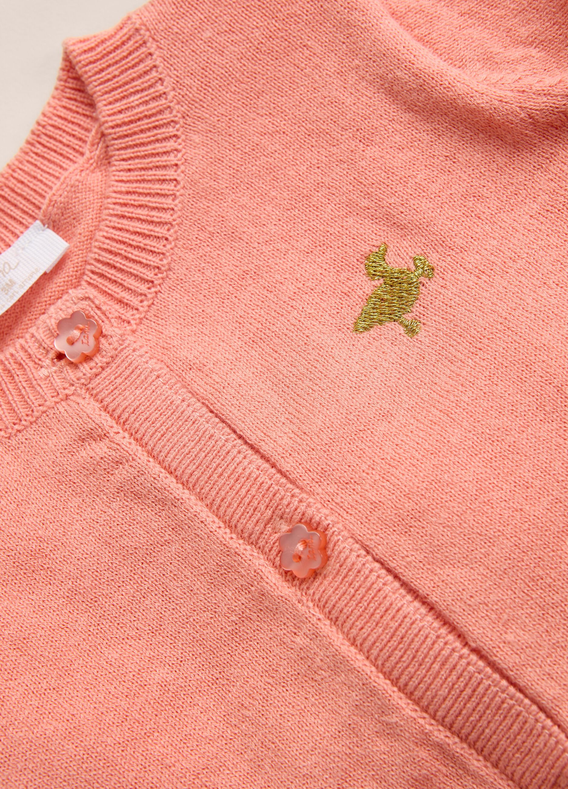 IANA 100% cotton embroidered cardigan