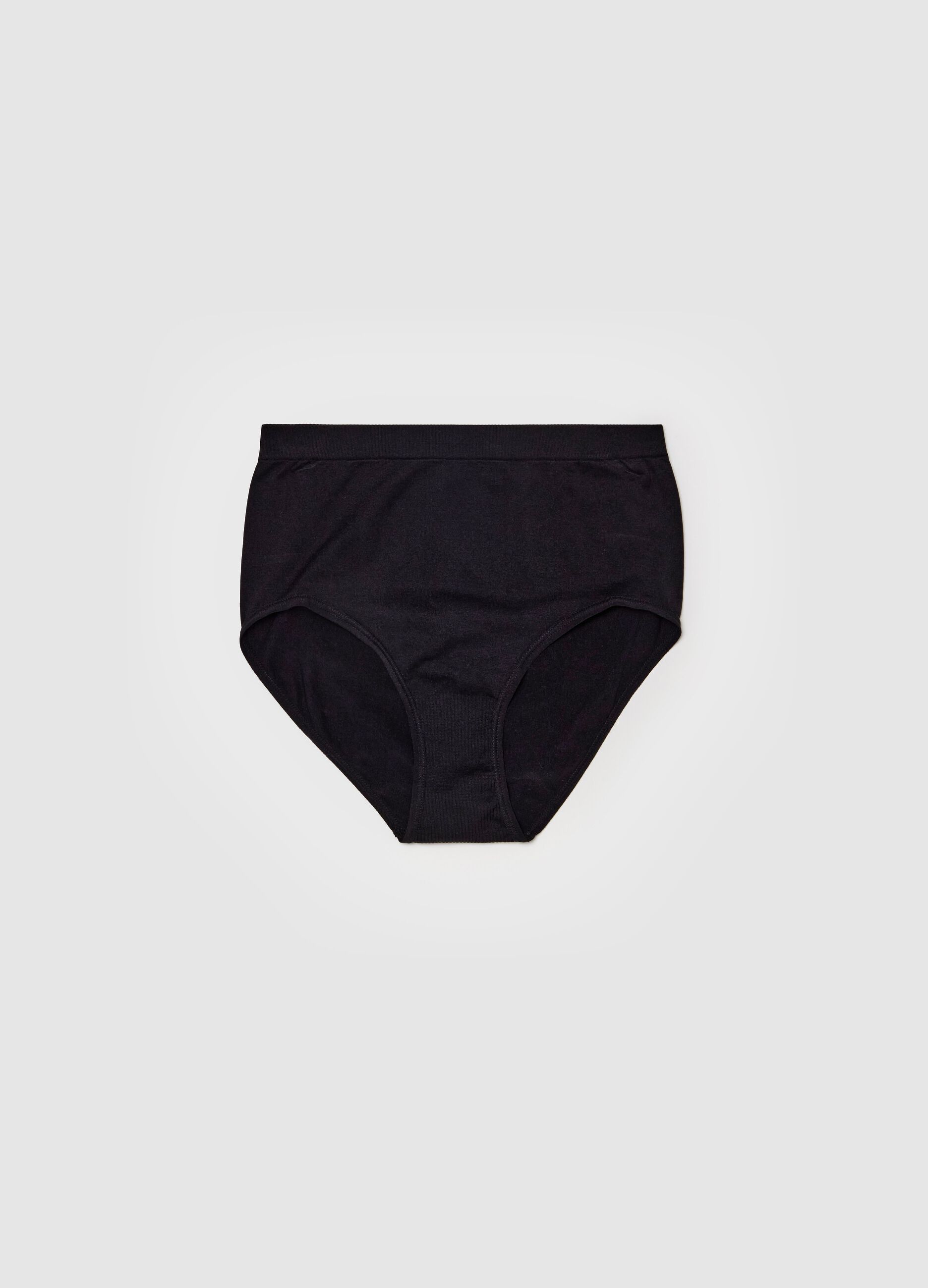 Culotte a vita alta in tessuto elasticizzato nero