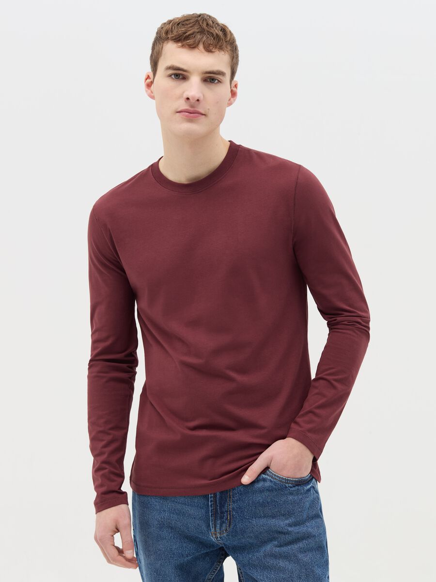 Long-sleeved T-shirt in stretch cotton_0