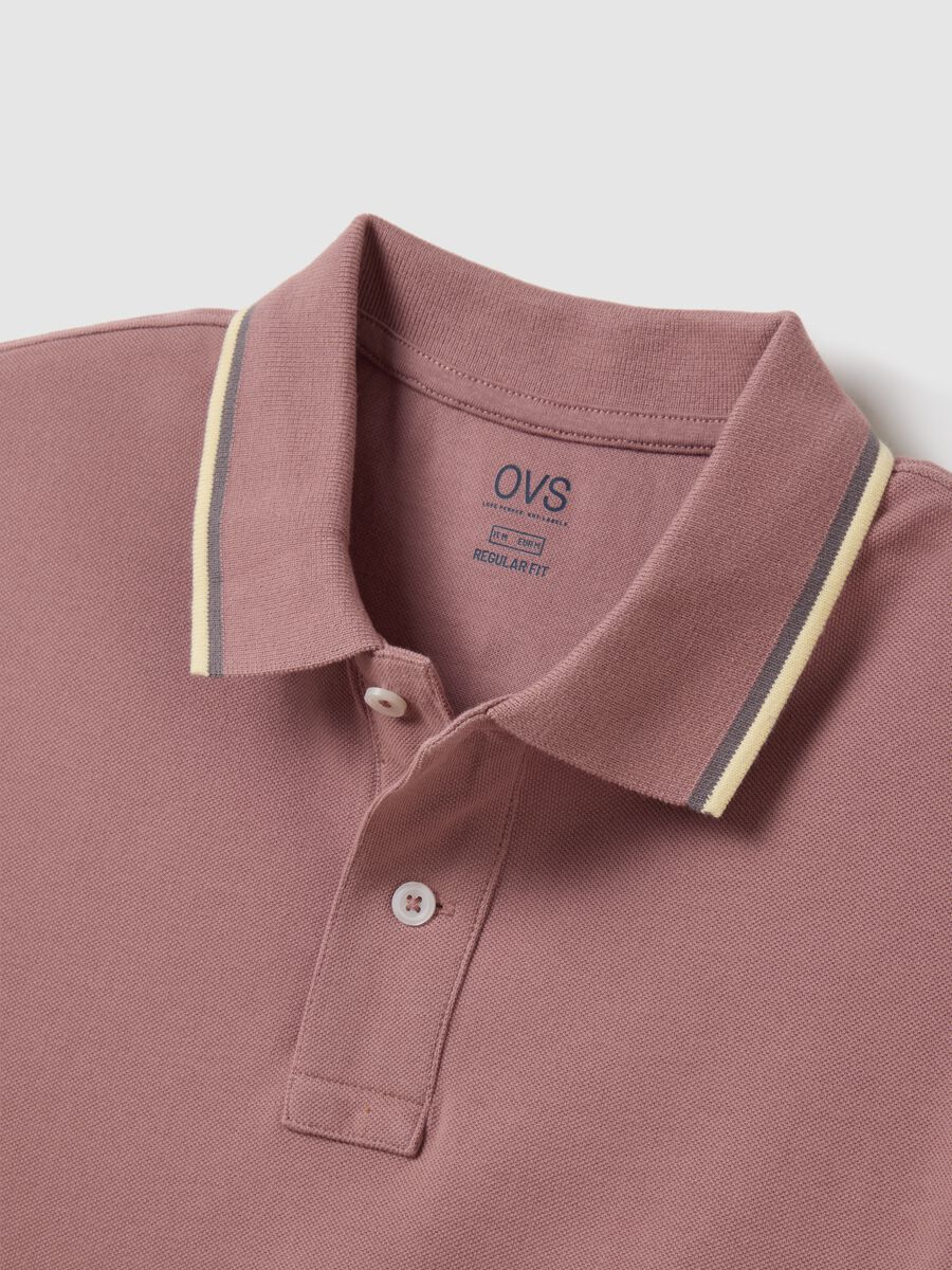 Pink Short Sleeve Cotton Polo_5