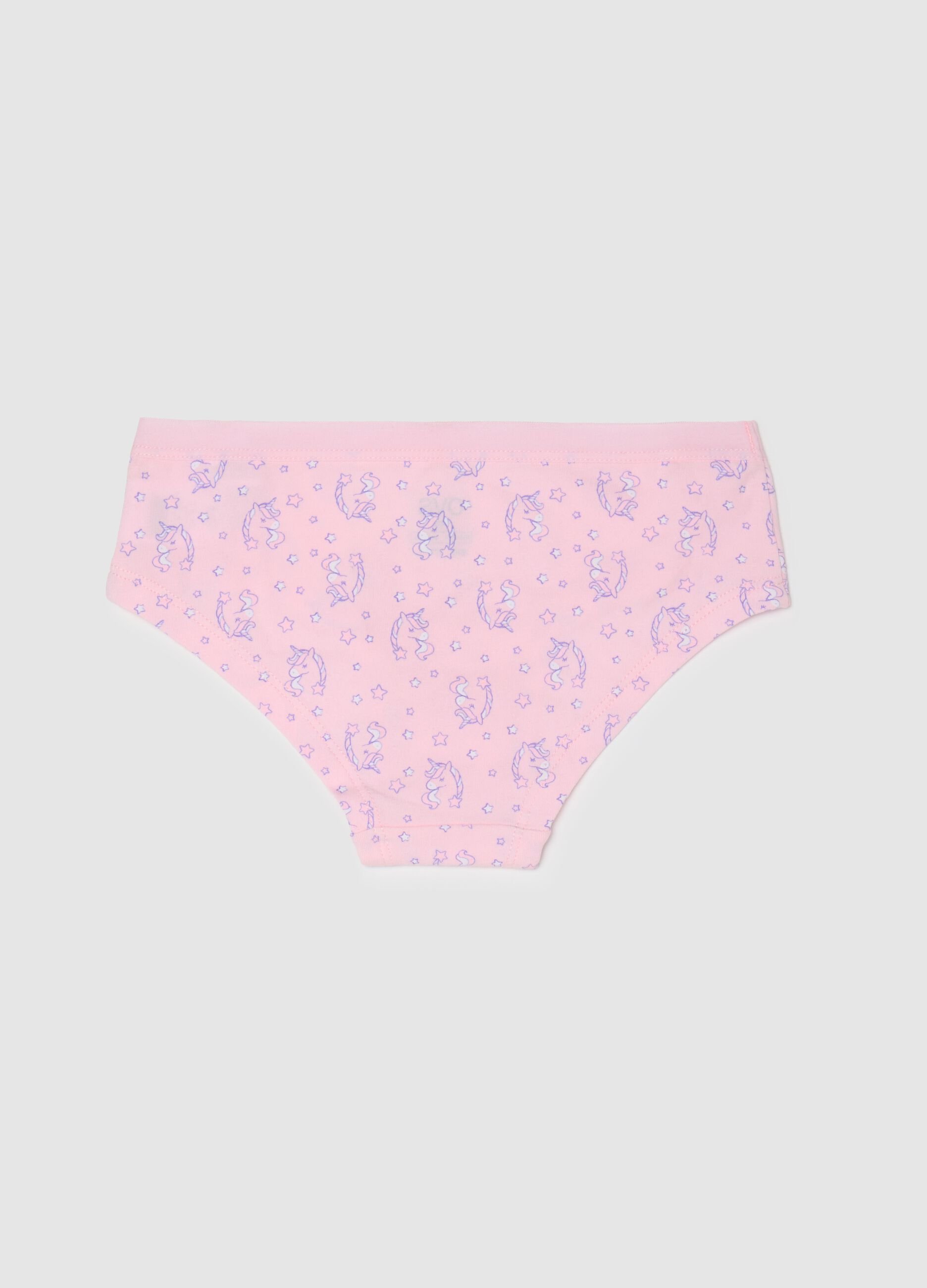Girls' pink cotton regular fit briefs