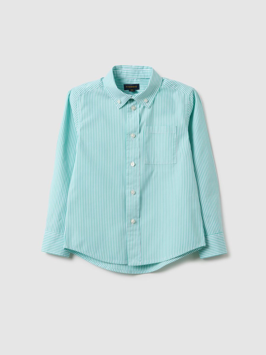 Boy's regular fit multicolour striped pure cotton shirt_3