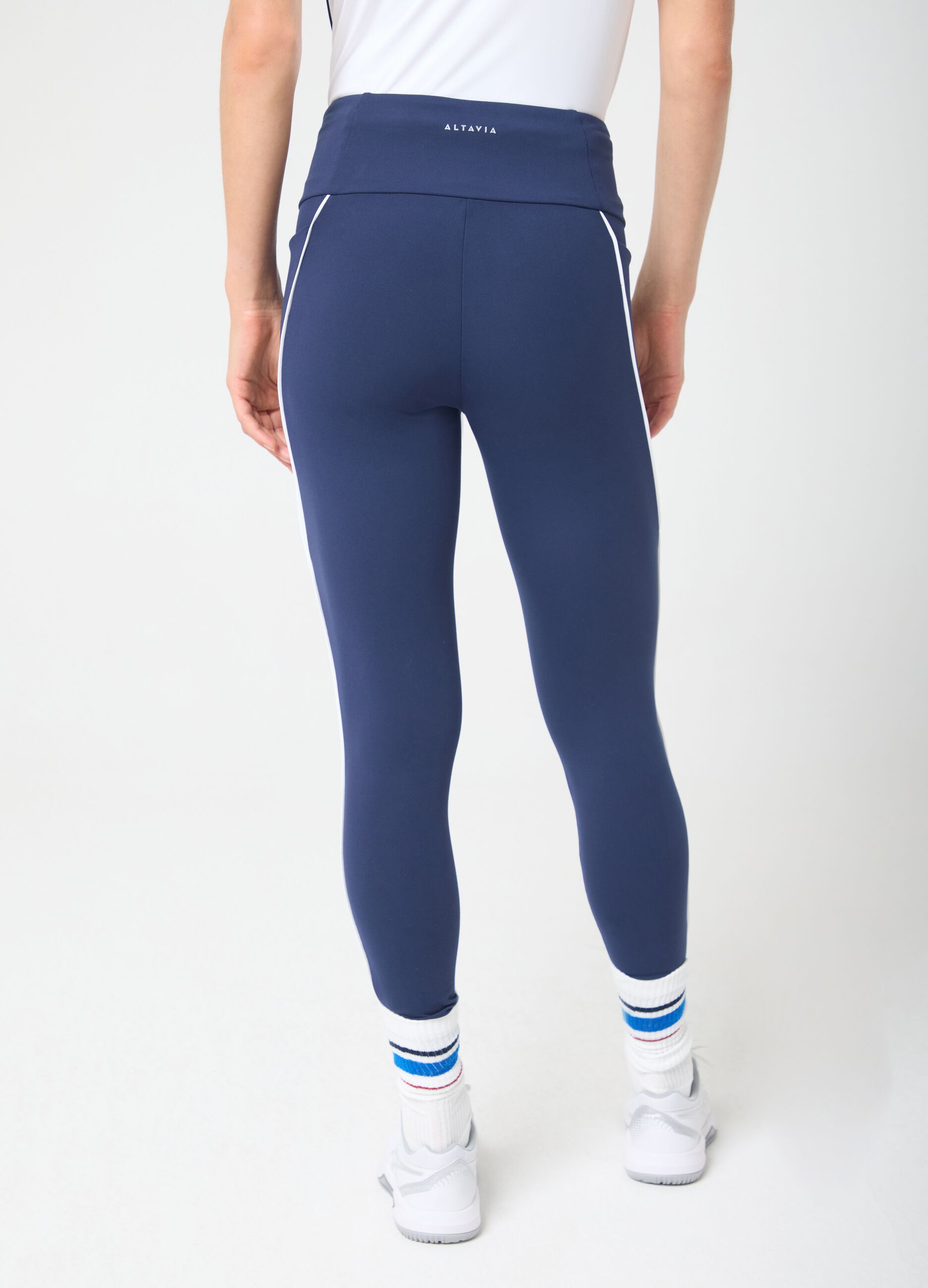 Breathable technical fabric leggings with side pockets and contrasting trim ALTAVIA COURT
