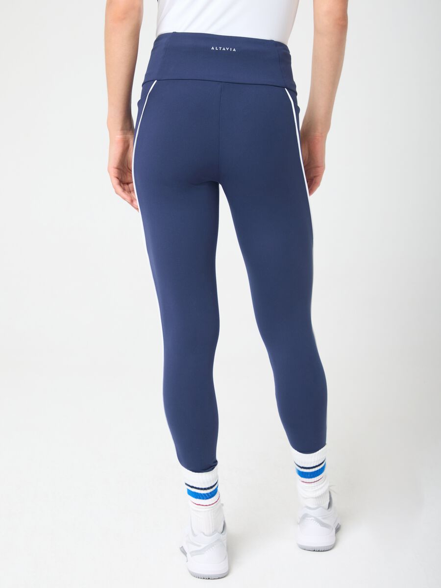 Breathable technical fabric leggings with side pockets and contrasting trim ALTAVIA COURT_3