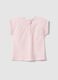 T-shirt in puro cotone rosa da bimba regular fit con ricami_1