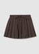 Elasticated Brown Check Skirt_5