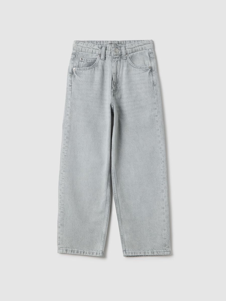 Boy's gray pure cotton skater jeans_3