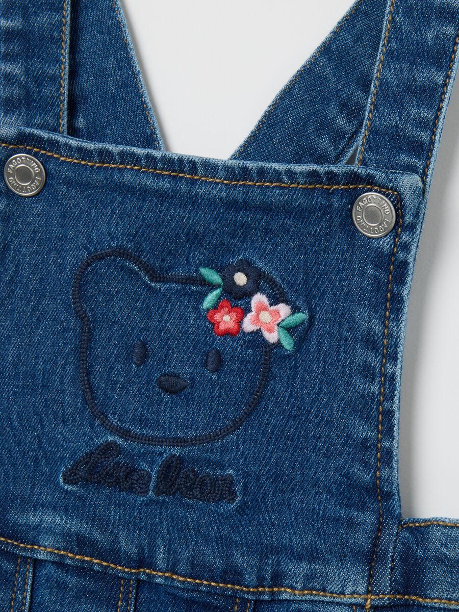 Abito da neonata in denim elasticizzato blu regular fit_2