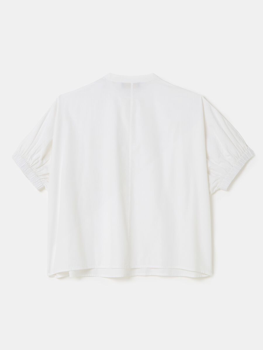 Poplin blouse with puff sleeves_4