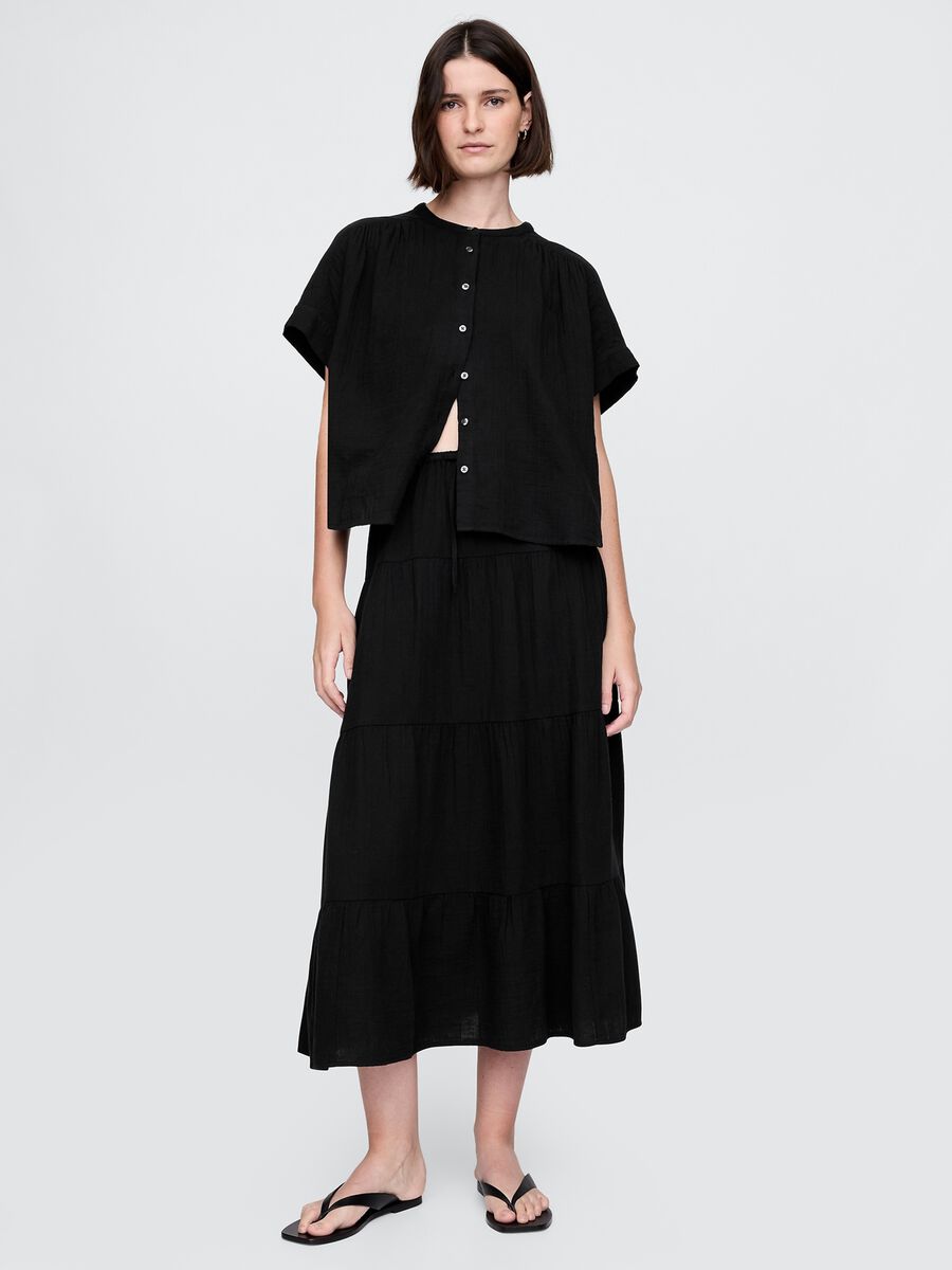 Black summer set with top and long skirt_0