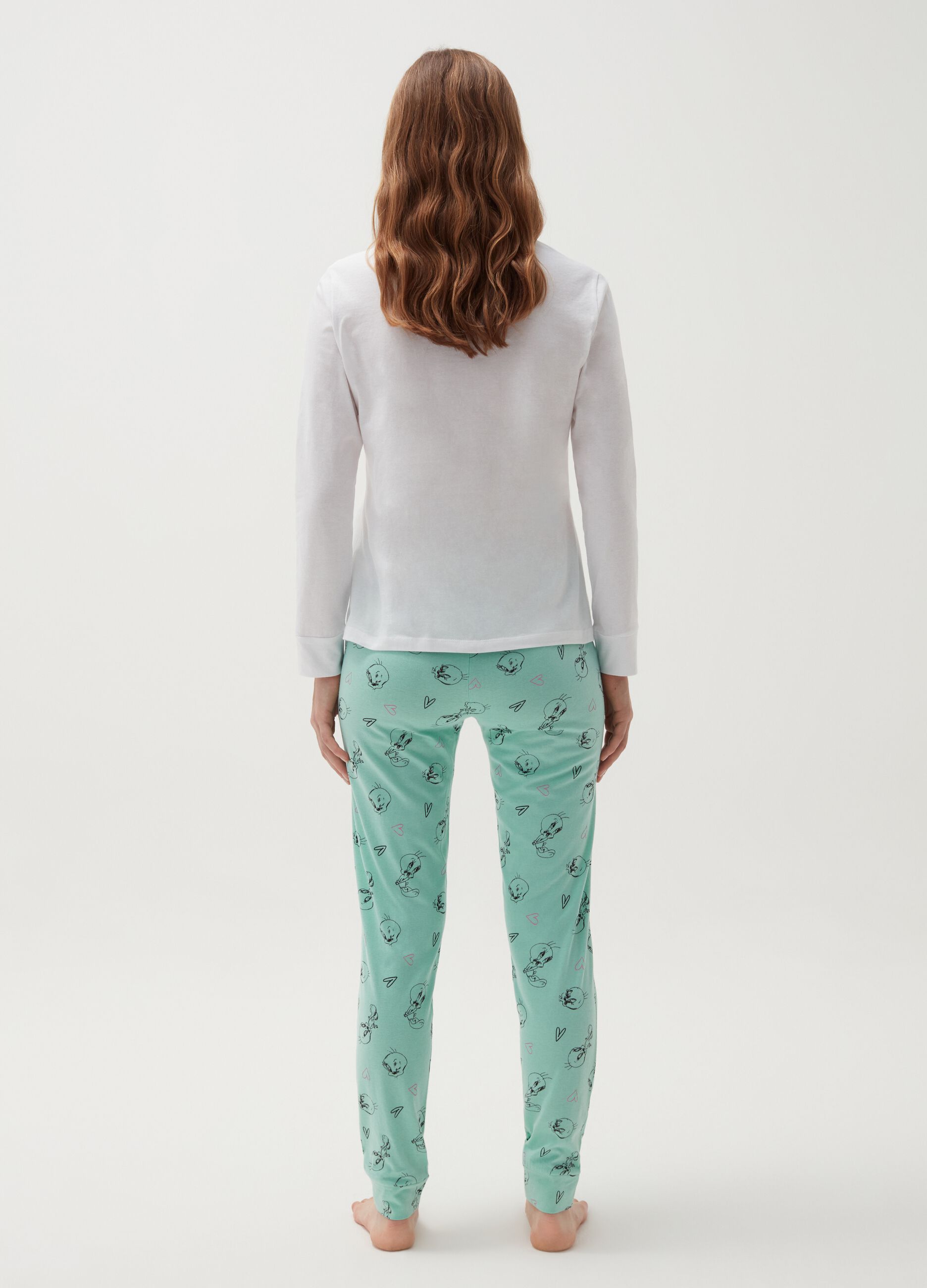 Long cotton pyjamas with Tweetie Pie pattern