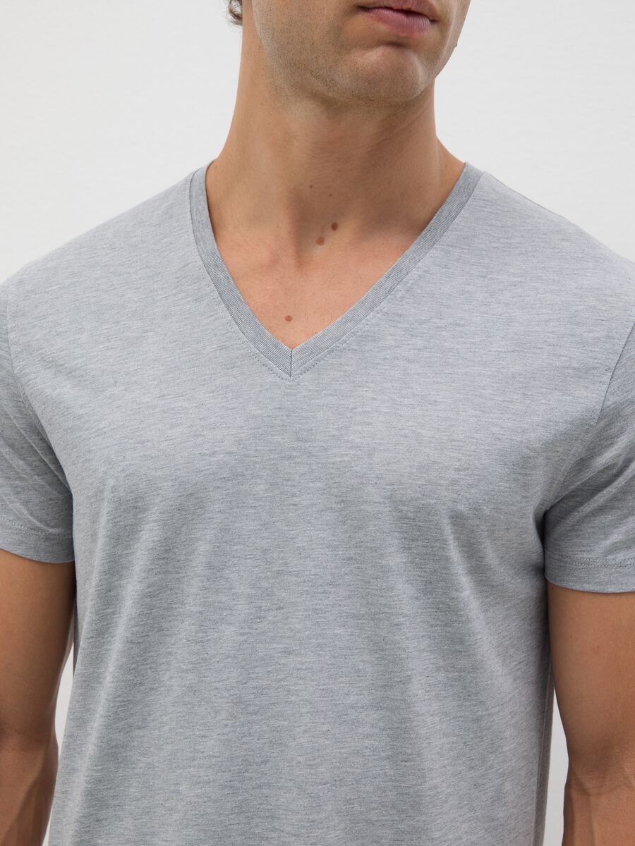 Bipack di t-shirt in puro cotone grigie regular fit_0