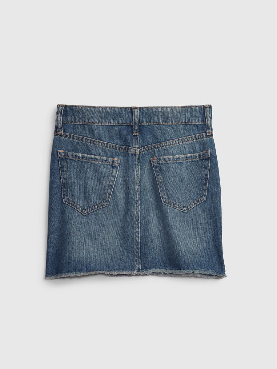 Skirt in distressed-effect denim_1