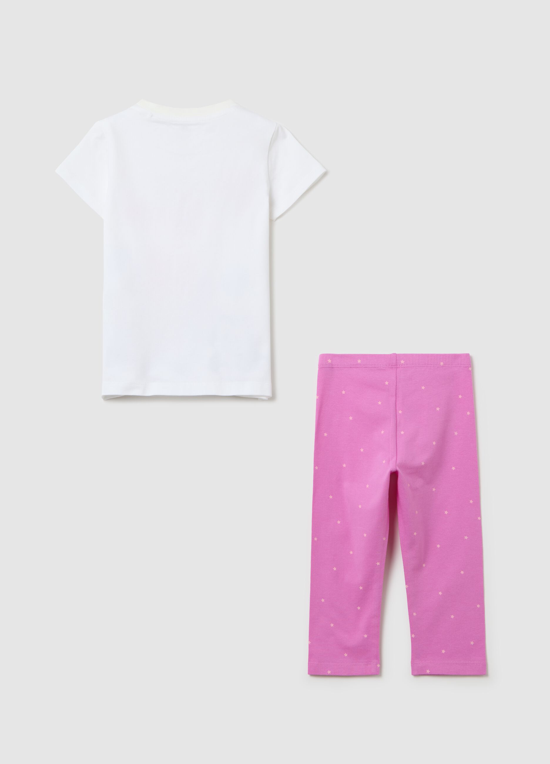 White and pink jogging set with Minnie Mouse and Figaro print