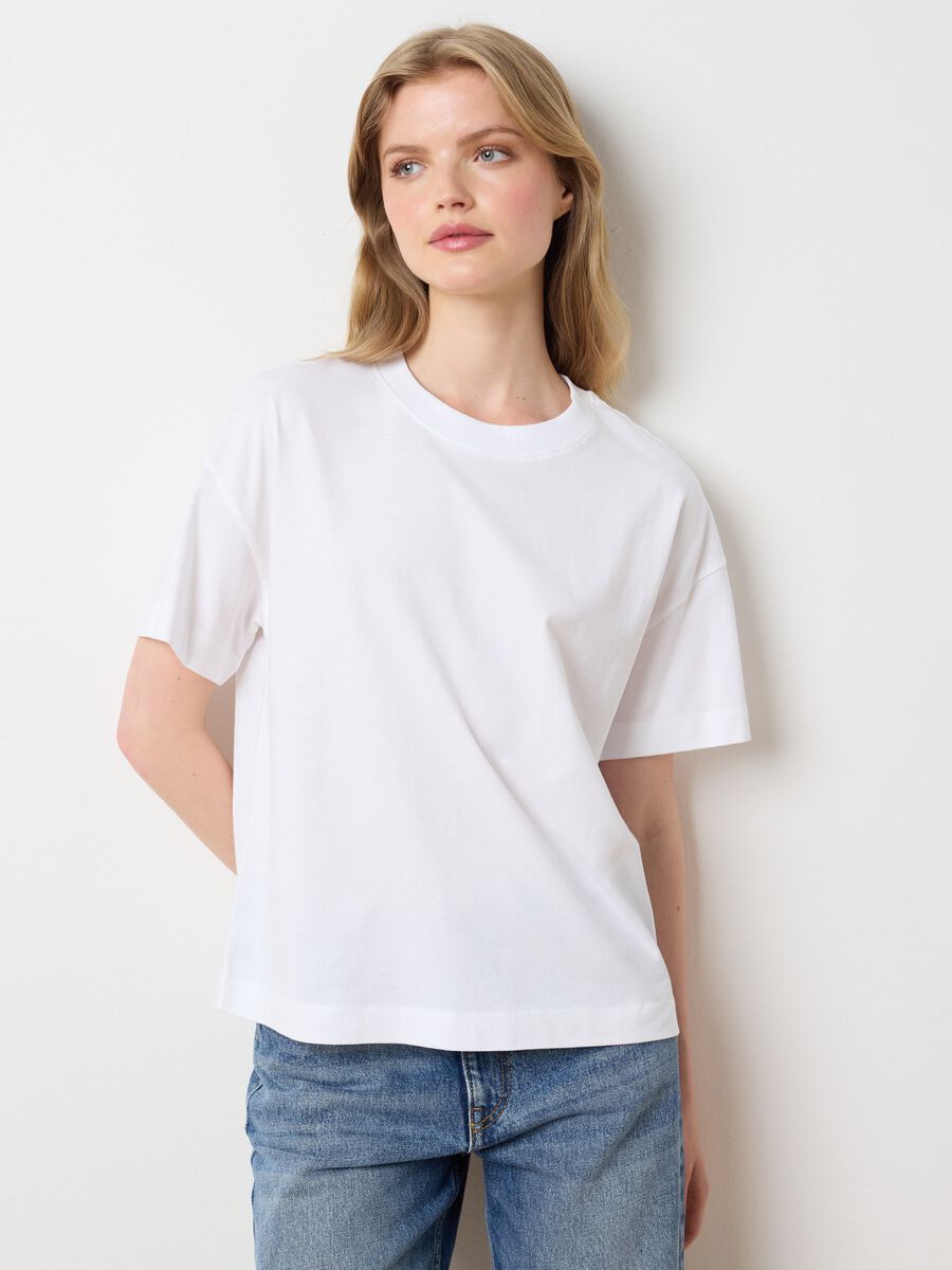 Pure Cotton White T-shirt by Les Copains_1
