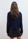 Blue pure cotton crew-neck knit cardigan_3