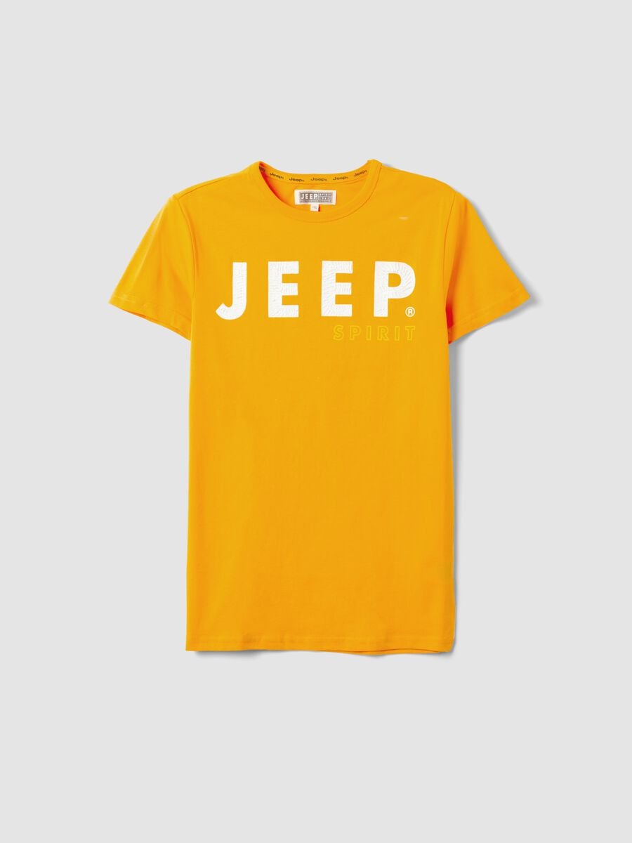 T-shirt in puro cotone arancione da bambino regular fit con stampa_3