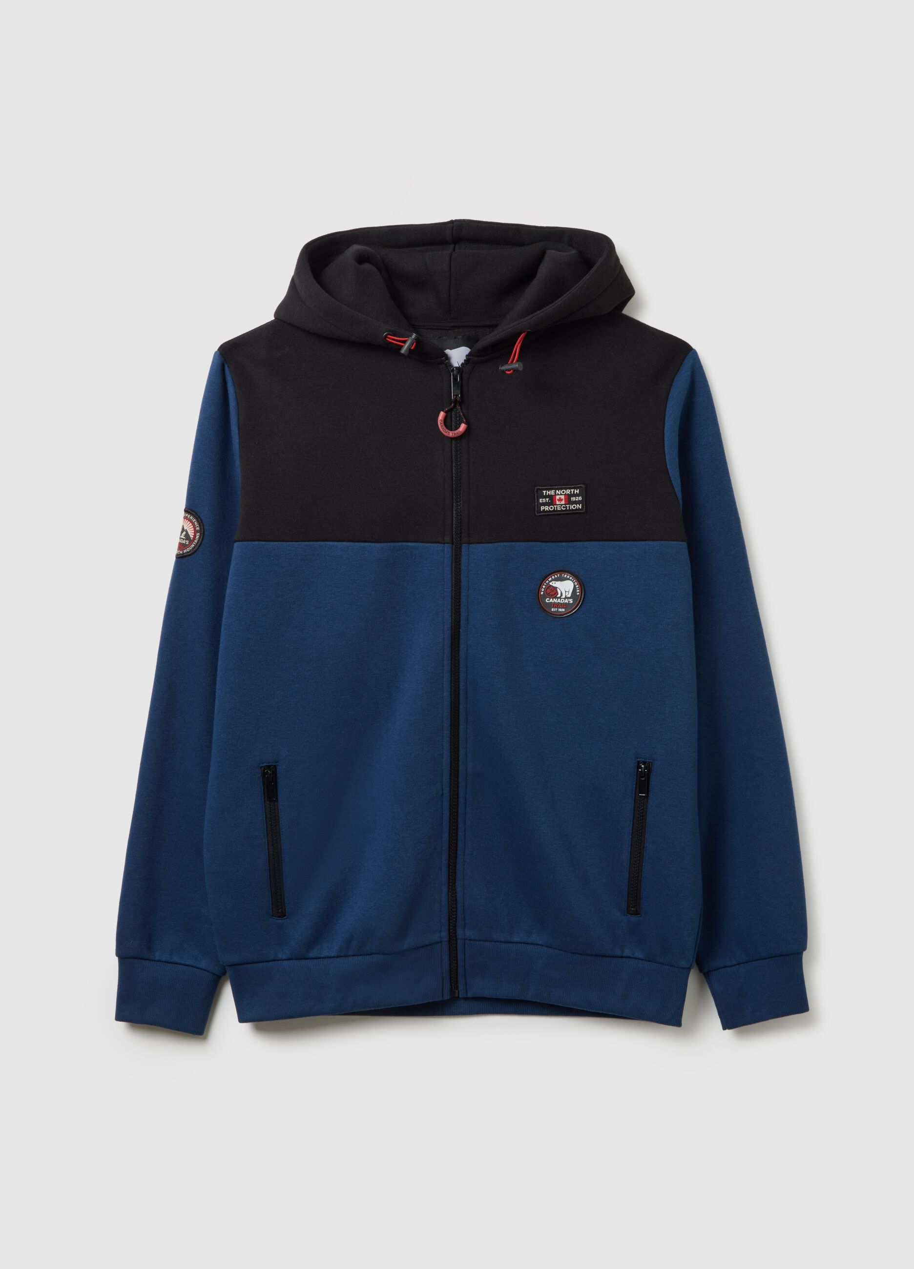 Multicolour Cotton-Blend Zip-Up Sweater