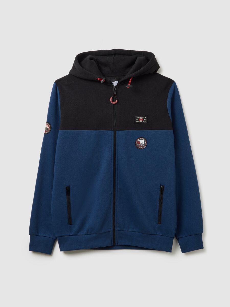 Felpa in misto cotone multicolor con zip_0