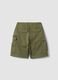 Bermuda cargo verdi in cotone elasticizzato_4