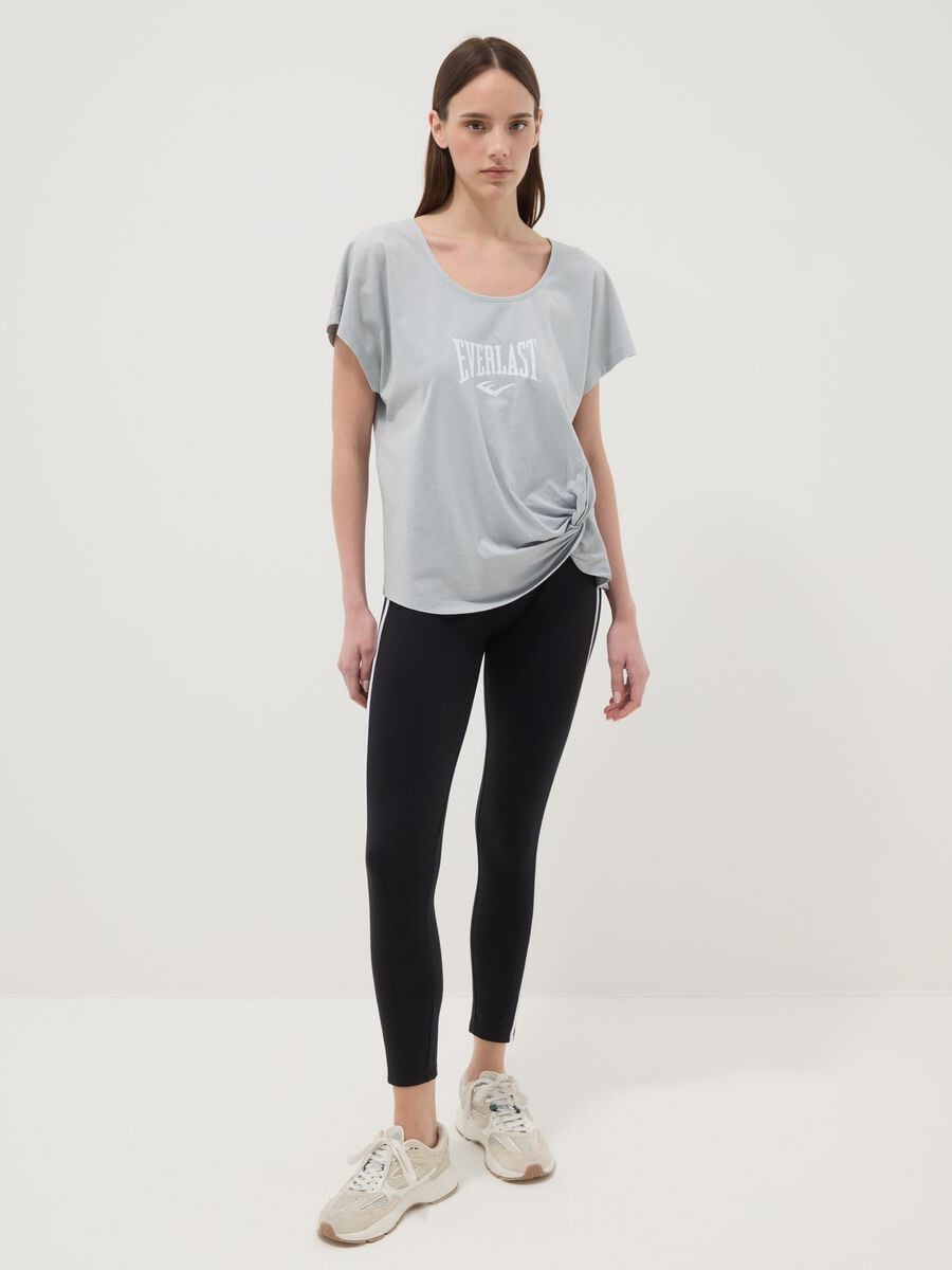 T-shirt in puro cotone grigia regular fit con annodatura_2