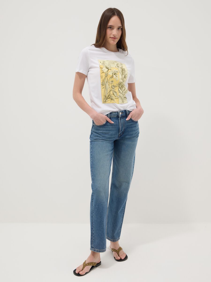 T-shirt in puro cotone bianca regular fit con stampa_1