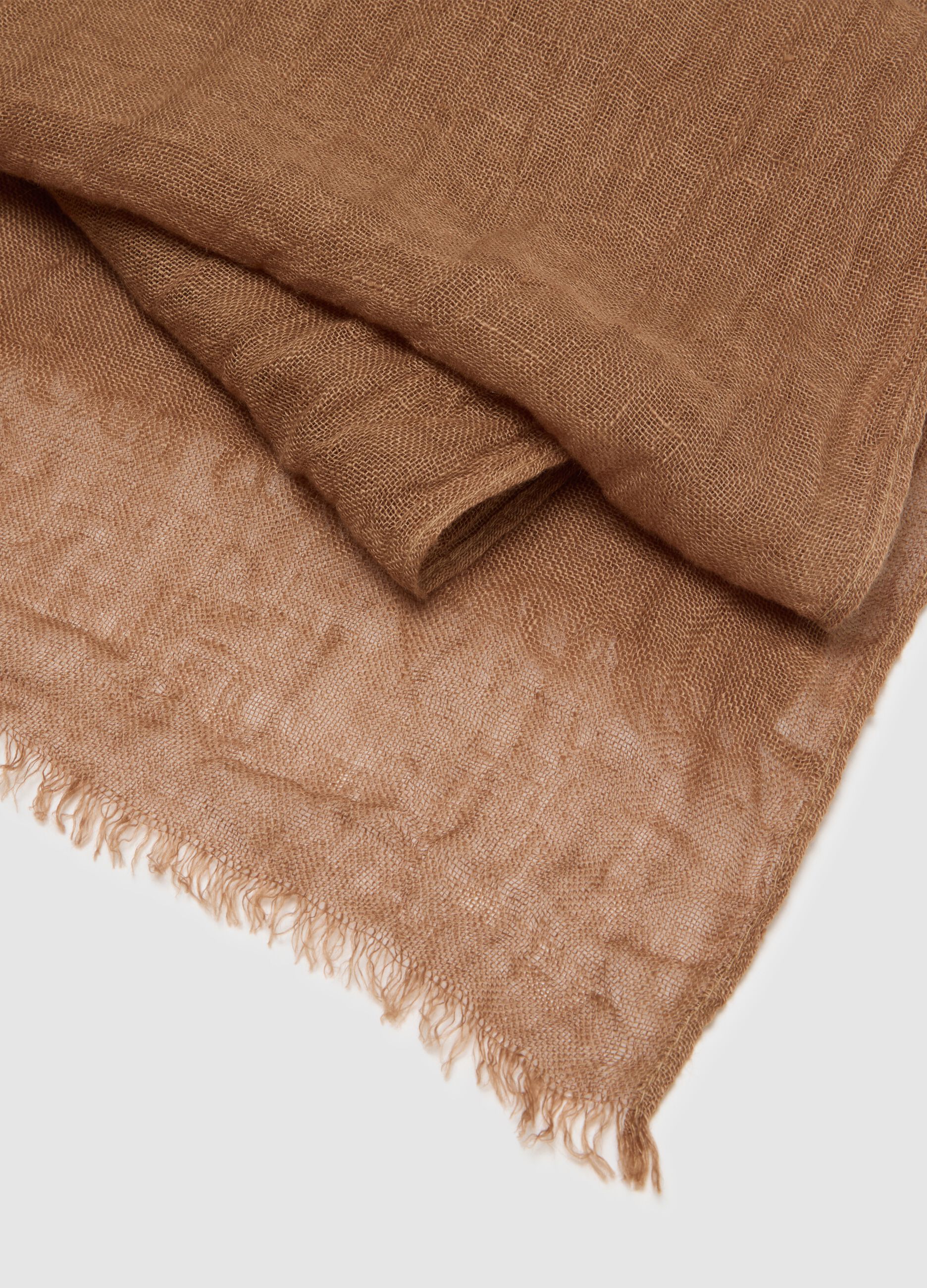 Pure Brown Linen Scarf