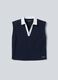 Blue sleeveless ALTAVIA COURT polo in stretch cotton with classic collar_4