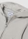 Grey children's sweatshirt in pure cotton regular fit with hood and zip_2