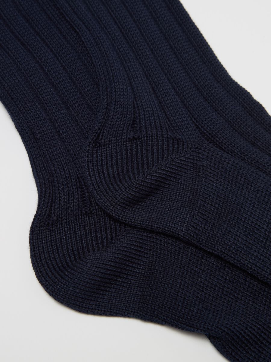 Long flat-ribbed socks_1