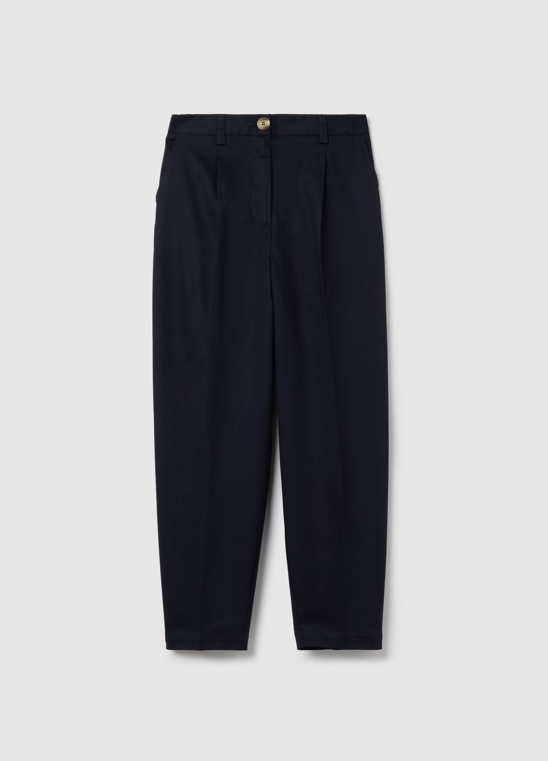 Cropped chino trousers with darts