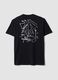Black pure cotton crew-neck printed T-shirt_6