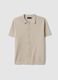 Beige pure cotton regular fit polo with buttons_4