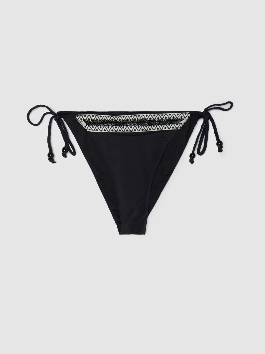Women’s swim briefs in black stretch fabric_0