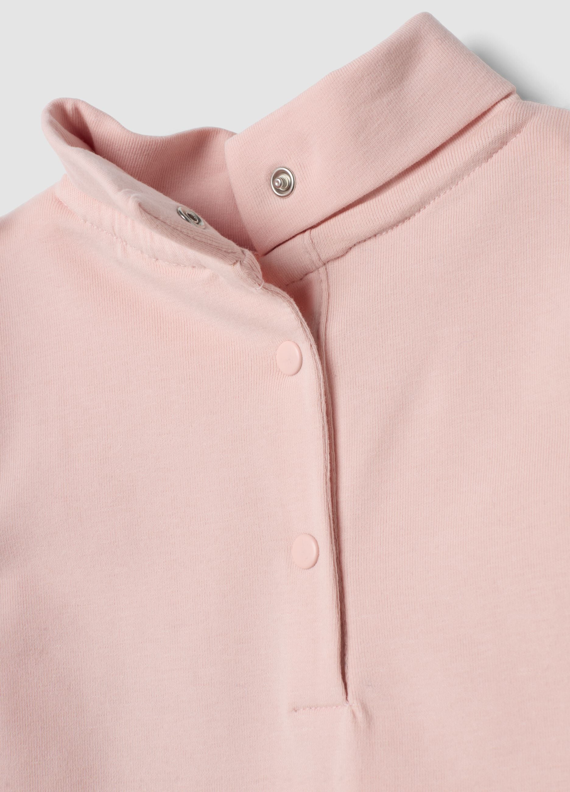 Maglietta rosa in cotone organico elasticizzato con stampa regular fit
