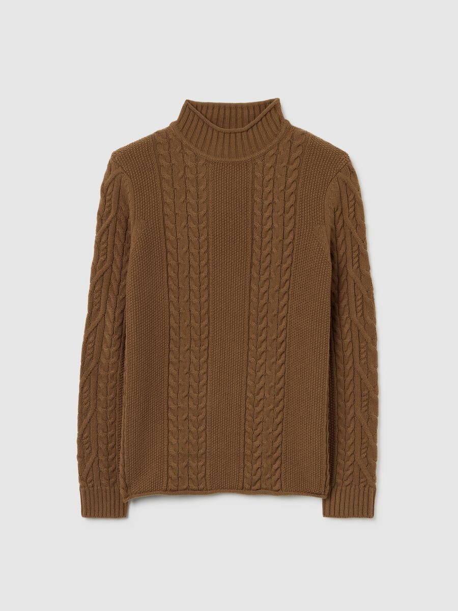 Brown Regular Fit Knitted Jumper_4