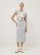Grey sleeveless fitted dress in stretch cotton_0