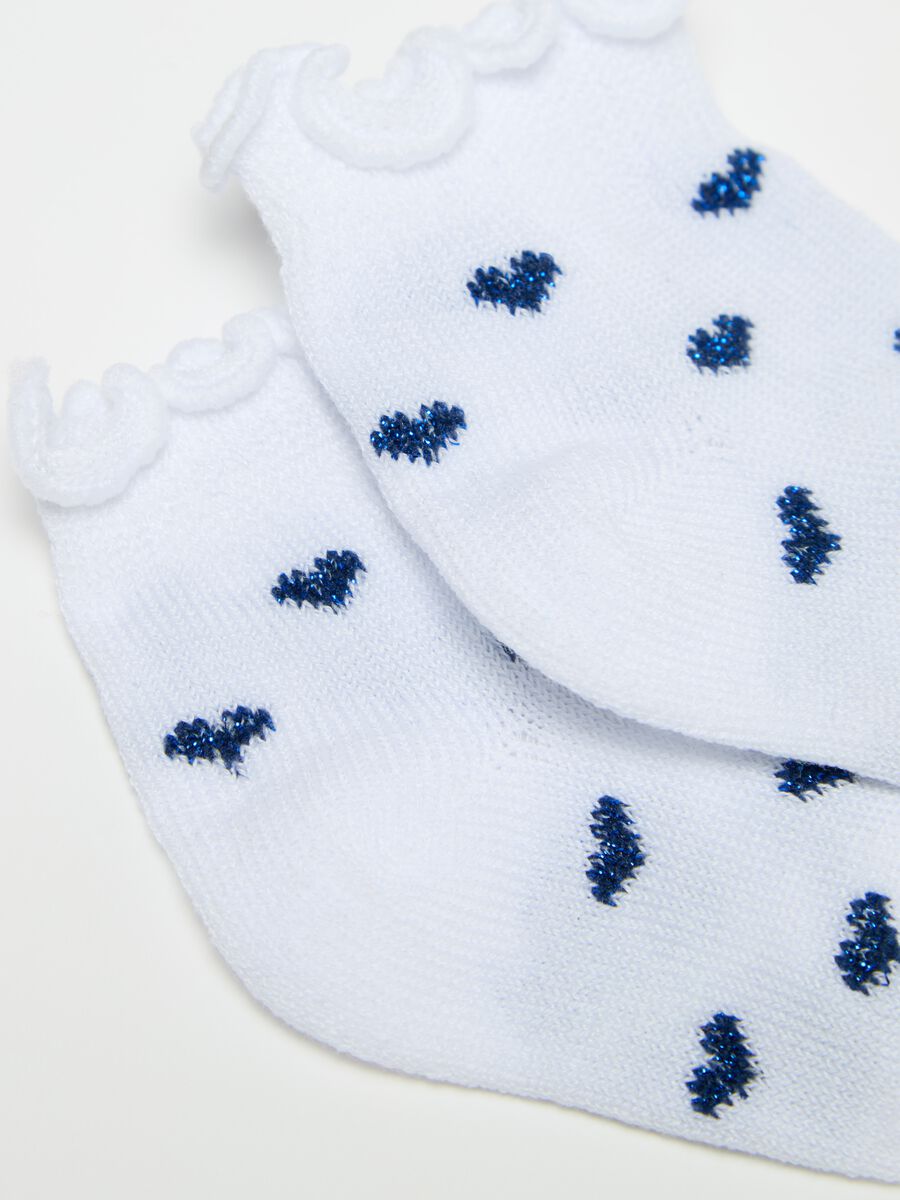Three-pair pack socks with lurex and hearts design_1