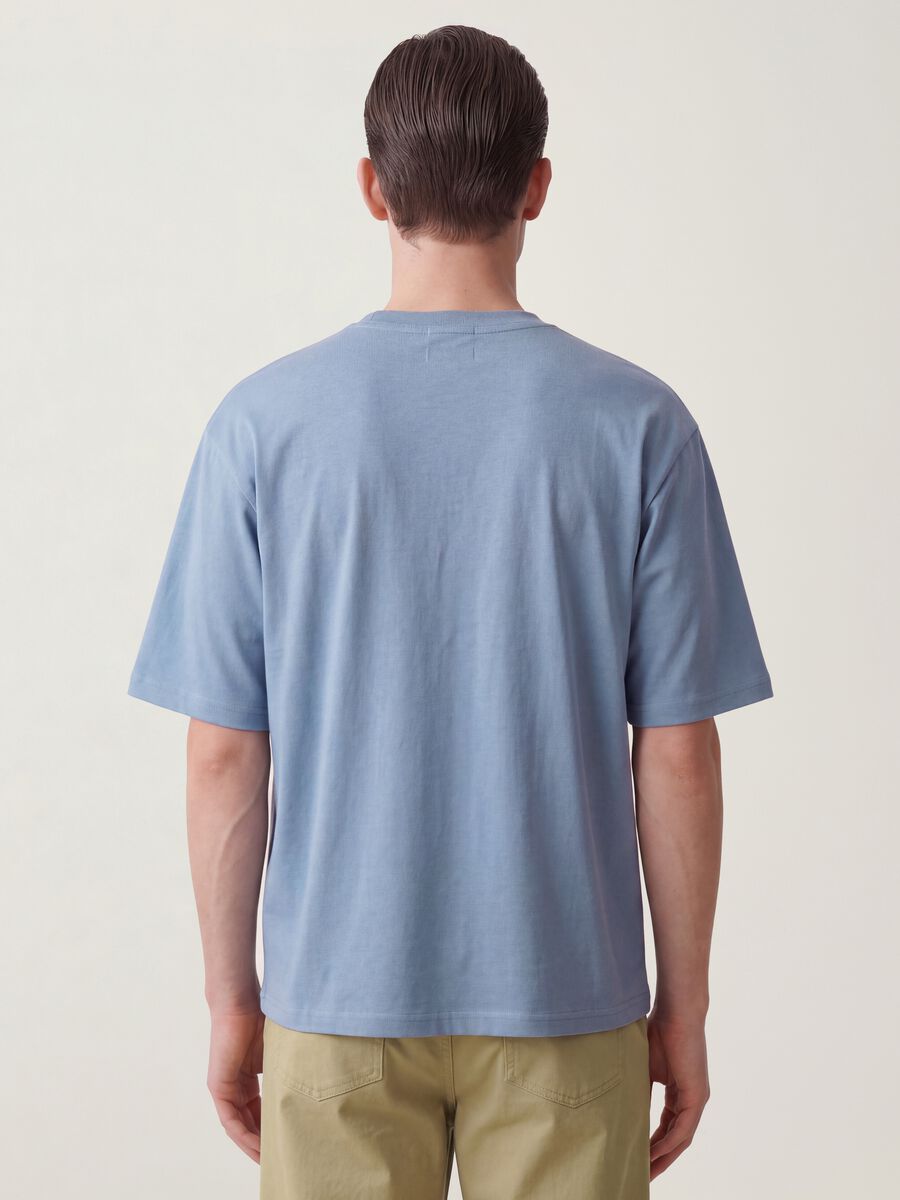T-shirt The Iconic Tee blu in puro cotone a maniche corte relaxed fit_3