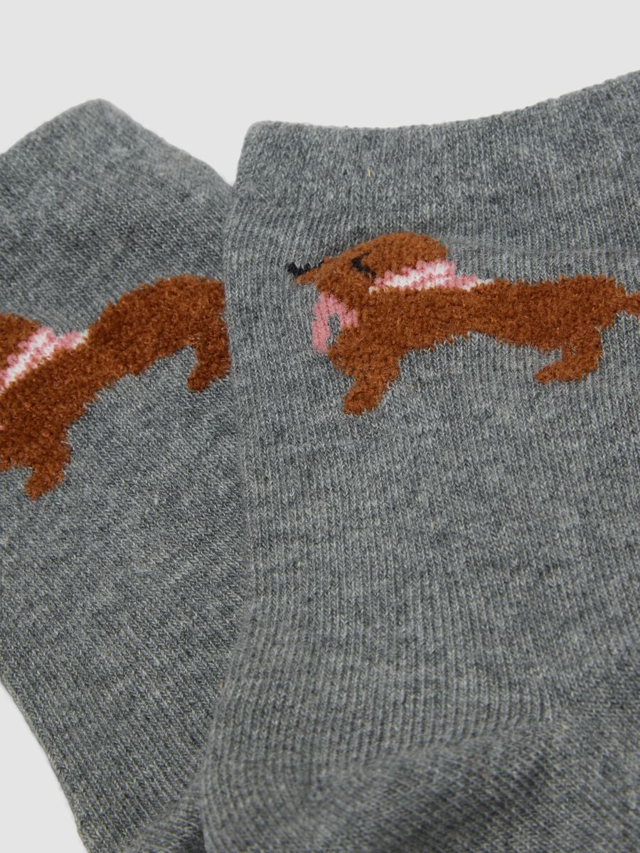 2-pack of melange grey, brown and light pink socks in stretch organic cotton_1