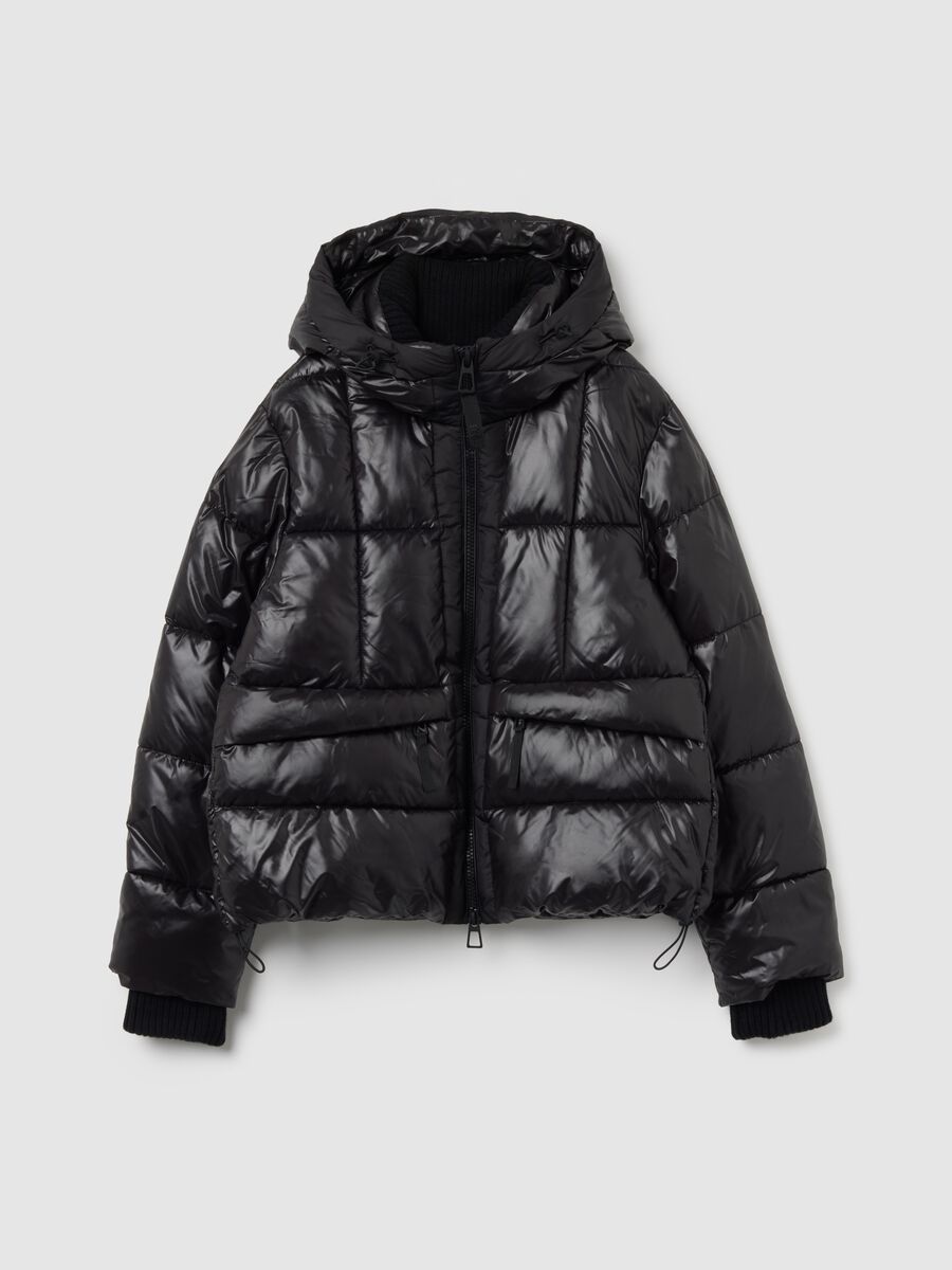 Piumino The Iconic Puffer nero con cappuccio_4