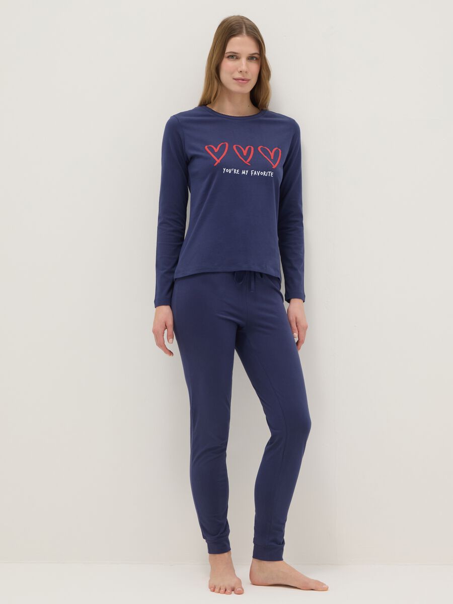 Pigiama blu in cotone_0