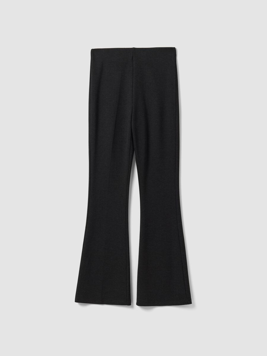 Leggings grigi flare fit in punto Milano di viscosa elasticizzata_4