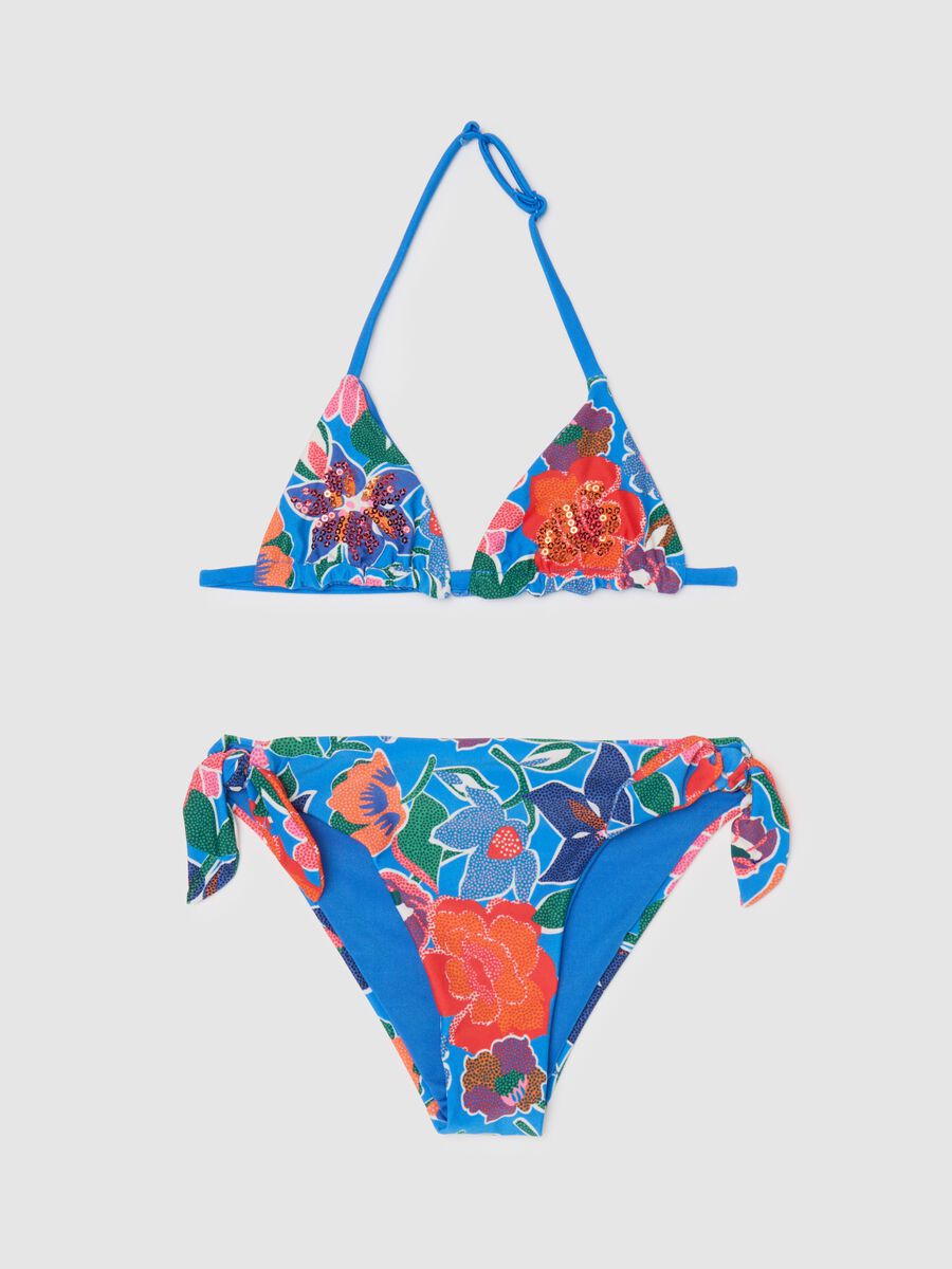 Multicolour stretch-blend girl's bikini_0