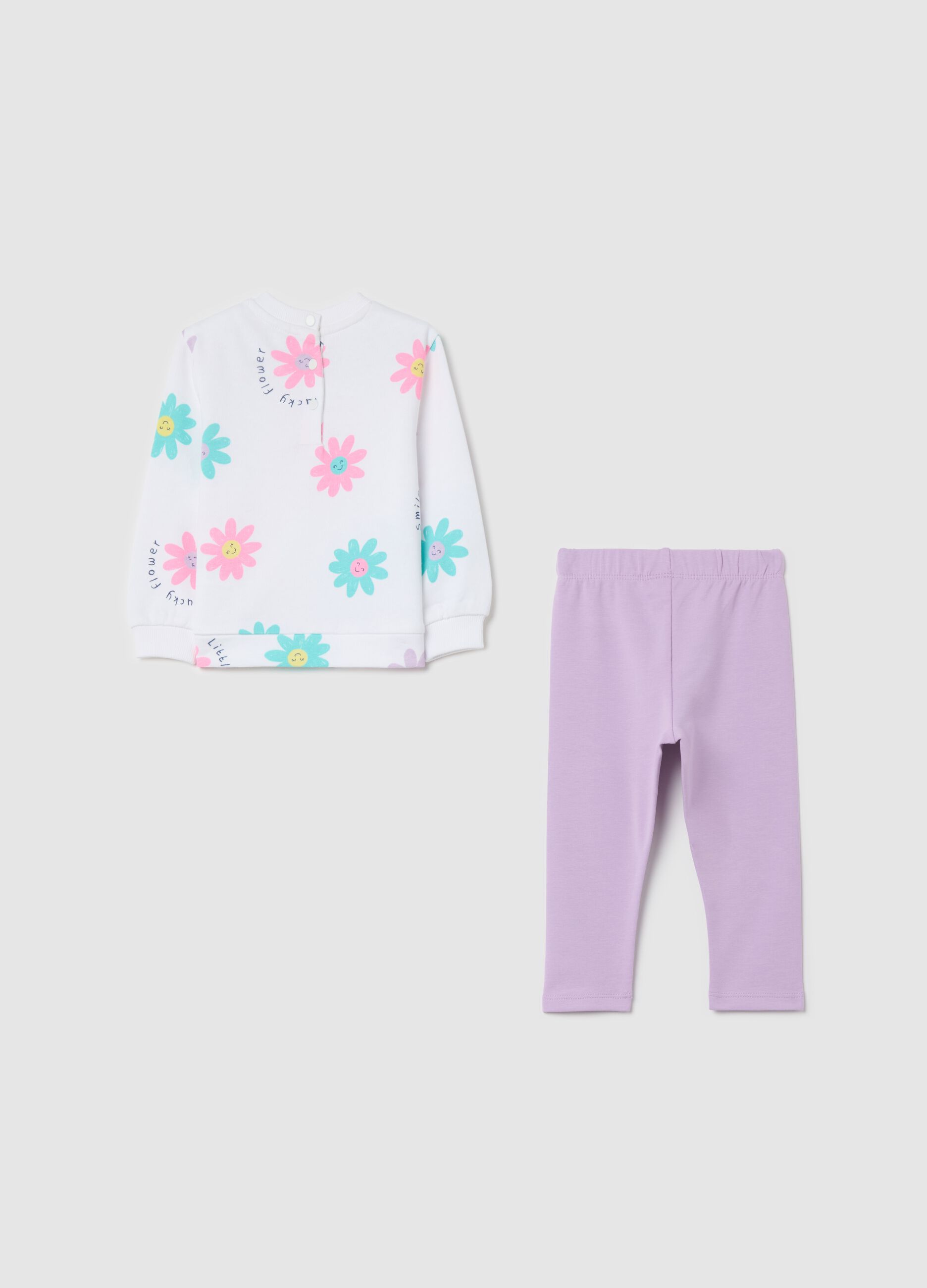 Cotton jogging set with "Lucky Flower" print