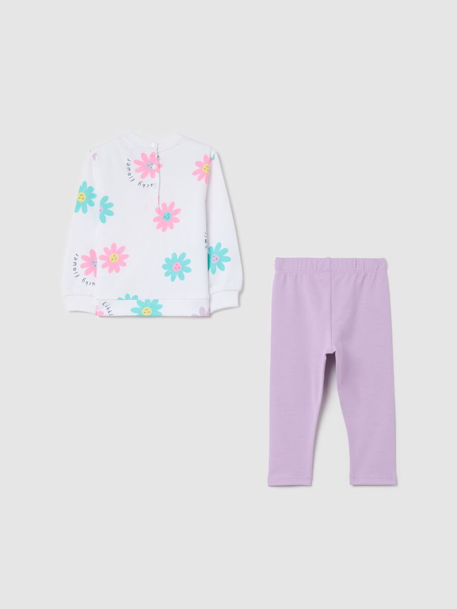Cotton jogging set with "Lucky Flower" print_1